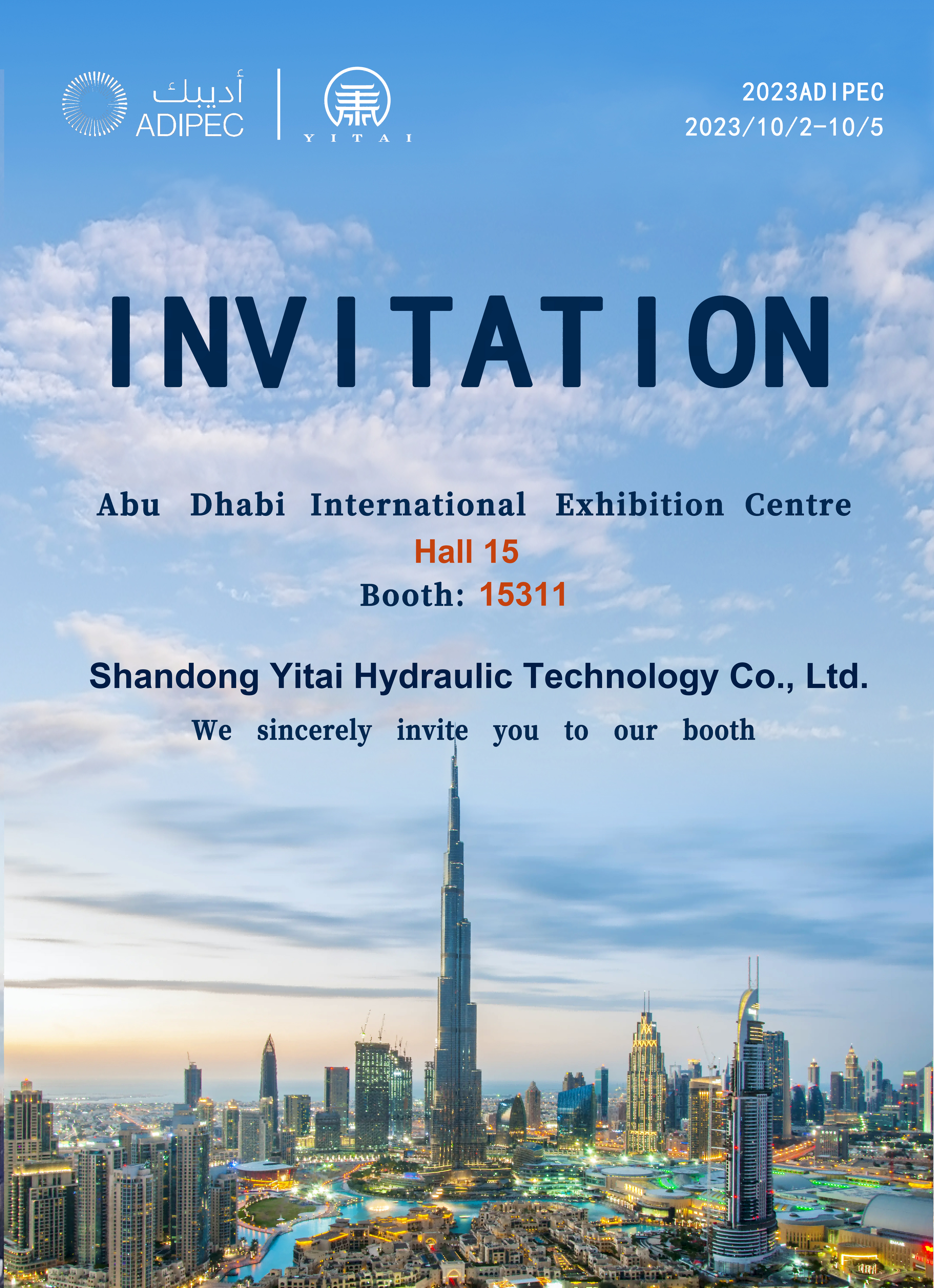 Yitai Hydraulic vil delta i ADIPEC 2023